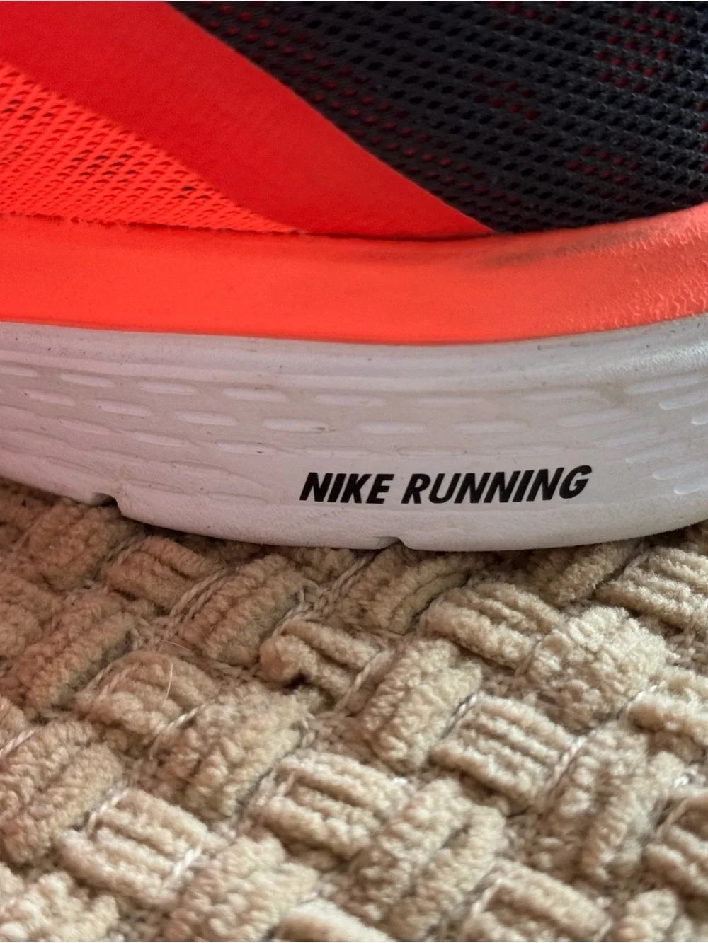 Nike Women's Neon Orange Running Sneakers with Purple Swoosh